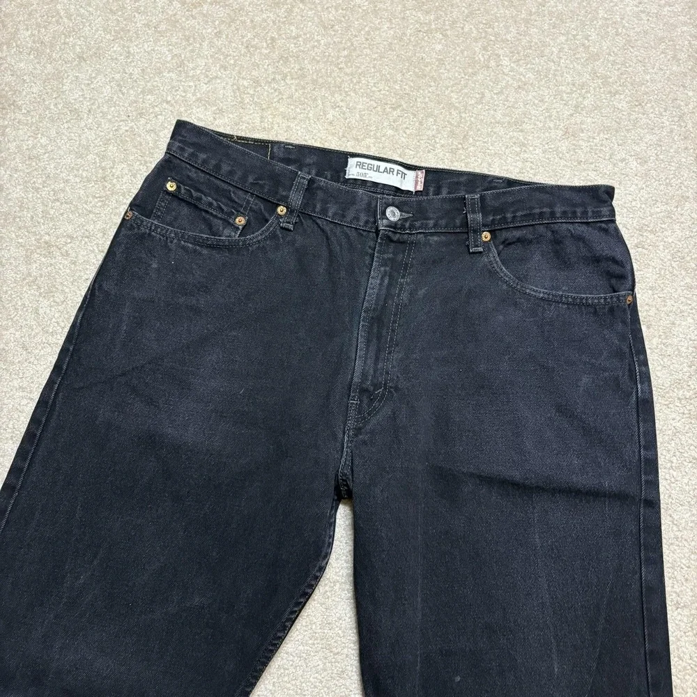 Vtg Levis 505 Jeans Mens 38x31 Black Regular Fit Straight Leg Denim Pants Casual
